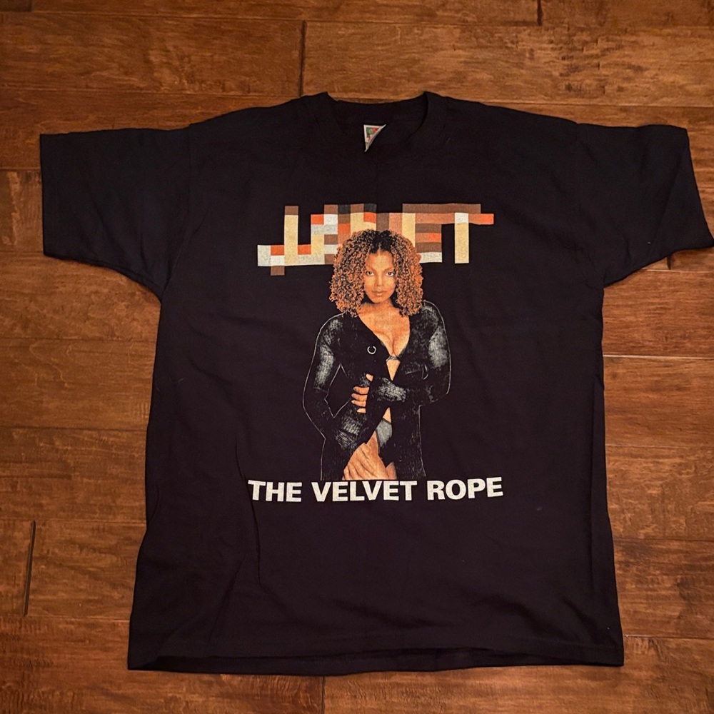 Janet Jackson The Velvet Rope Tour 1998  Usher Graphic Vintage T-Shirt - Black.